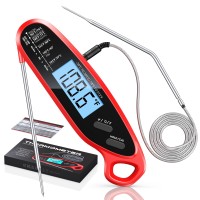 Zewwen Meat Thermometer, Instant Read Food Thermometers for Cooking with Dual Probes, Big Backlight Screen & Calibration, Digital Kitchen Thermometer for Oven, Candy, Grill, Smoker BBQ & Oil Fry