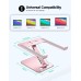 Zewwen Laptop Stand for Desk, Ergonomic Adjustable Foldable Computer Stand with Heat-Vent, Aluminium Alloy Laptop Riser Compatible with MacBook Air, Pro, Dell XPS, Samsung, 10”-16" (Rose Gold)