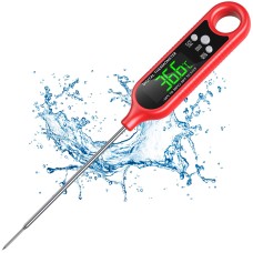 Zewwen Meat Thermometers Cooking, IP66 Waterproof Instant Read Candy Thermometer with Backlight & Magnet, Digital Food Thermometer for BBQ/Grill/Oil/Smoker/Deep Fry, Support Calibrate, Auto Off